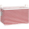Sea Team Collapsible Canvas Fabric Storage Basket with Handles, Rectangle Waterproof Storage Bin, Box, Cube, Foldable Shelf Basket, Closet Organiz...