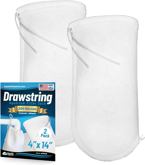 Aquatic Experts 200 Micron Drawstring Filter Sock - Filter Socks for Saltwater Aquarium, Sump Filter Sock, Freshwater Aquarium Filter Sock - Custo...