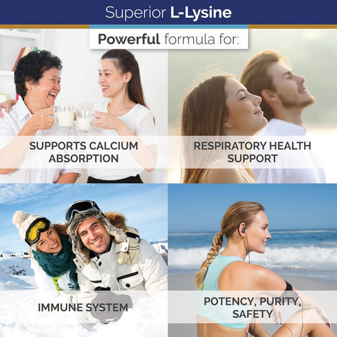 Superior Labs – Best L-Lysine NonGMO - Dietary Supplement –500 mg Pure Active L-Lysine – 120 Vegetable Capsules – Supports Calcium Absorption – Im...