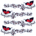 OIIKI Butterfly Flower Car Stickers, 2 Sets - Vinyl Side & Bumper Decals, Universal Scratch Resistant - Red & Black (4 Pcs)...