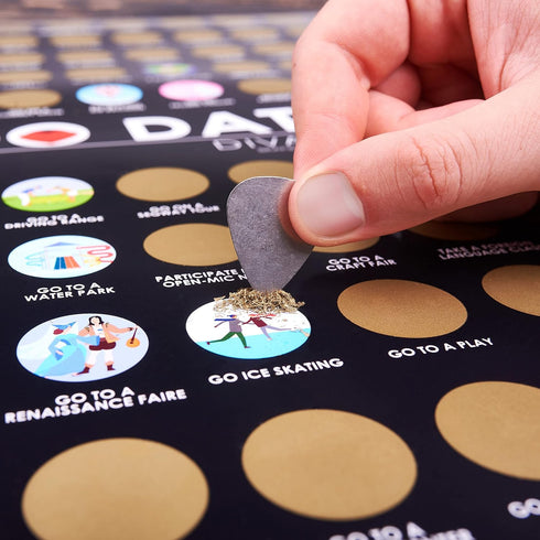 Divalis 100 Dates Scratch off Bucket List - Scratching Adventure Couple Things to Do Poster Scratchable Motivational Archievements Checklist, Blac...