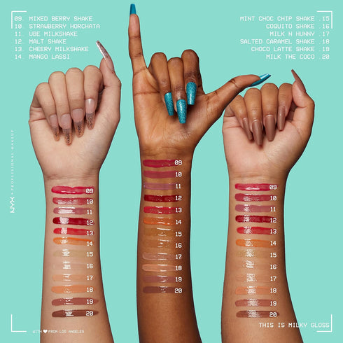 NYX PROFESSIONAL MAKEUP This Is Milky Gloss, Lip Gloss with 12 Hour Hydration, Vegan - Malt Shake (Warm Red)...