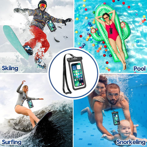 Universal Waterproof Phone Pouch, IPX8 Waterproof Phone Case Dry Bag with Lanyard for iPhone 14 13 12 11 Pro Max XR X XS SE 8 Plus Samsung S23 S22...