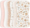 Konssy Muslin Baby Burp Cloths Sets for Unisex- 6 Pack Large 100% Cotton Adorable Printed Burping Clothes for Newborn, Baby Girls and Boys...