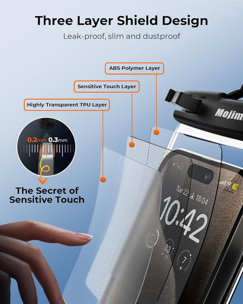 Waterproof Phone Pouch 8'', IPX8 Waterproof Phone Case with Lanyard Protector for iPhone 15 14 13 12 11 Pro Max XR XS 8 7 Plus Samsung Galaxy, Cel...
