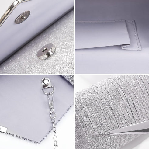 Larcenciel Clutch Purses for Women, Shiny Pleated Sequin Envelope Evening Bags for Mother's Day Gifts Party Prom...