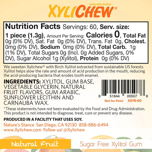 Xylichew 100% Xylitol Chewing Gum - Non GMO, Non Aspartame, Gluten Free, and Sugar Free Gum - Natural Oral Care, Relieves Bad Breath and Dry Mouth...