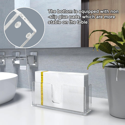 Acrylic Napkin Holders, Guest Towel Dispenser Napkin Paper Stand, 9 Inch Clear Hand Towel Storage Tray for Bathroom Vanity Countertop, Kitchen Cou...