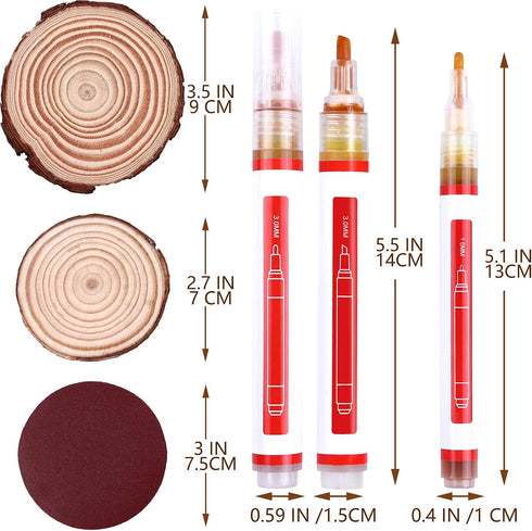 FUMILE Wood Burning Pen Set with 6PCS Scorch Pen Marker, 4PCS Wood Chips, 4PCS Sandpapers for DIY Wood Painting, Suitable for Artists and Beginner...