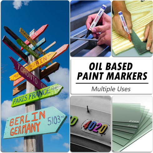 Brown Paint Markers, 12 Pack Oil-Based Waterproof Quick Dry Permanent Paint Pen Set for Rocks Painting, Wood, Fabric, Plastic, Canvas, Glass, Mugs...