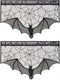 ANPHSIN Halloween Black Lace Spiderweb- 2 Pcs Bat Curtain Window Valance Cobweb Tablecloth Shower Curtains Fireplace Mantles Scarf Cover for Home ...