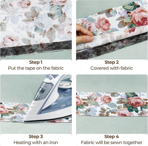 PLANTIONAL 2 Rolls Iron on Hem Tape, Fabric Fusing Hemming Tape - Light and Medium Weight Adhesive Web, No Sewing Needed, Ideal for Bonding and Cr...