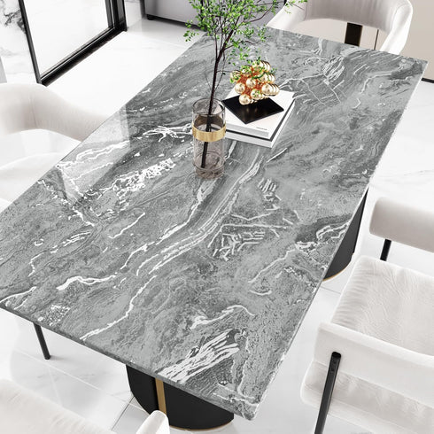 Grey Silver Marble Contact Paper for Countertops Waterproof Marble Peel and Stick Wallpaper Kitchen Countertop Contact Paper for Bathroom Cabinets...