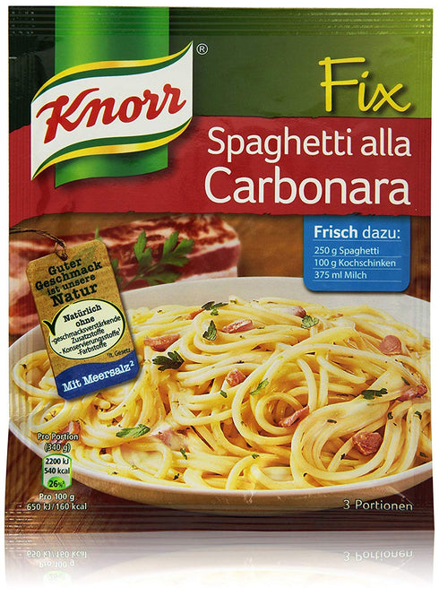 Knorr Fix spaghetti alla carbonara (Spagehetti alla Carbonara) (Pack of 4)...