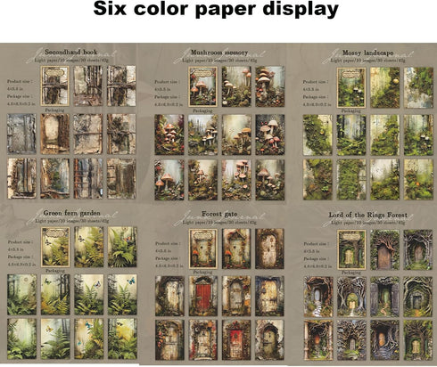WENSIDUO 180Pcs Vintage Forest Scrapbook Paper, Vintage Scrapbooking Supplies DIY Paper Stickers Craft Kits Collage Materials for Junk Journal, No...