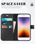 TUCCH Case Wallet for iPhone SE 2022/ iPhone 7/8/iPhone SE 2020, PU Leather 3 Card Slots Stand Magnetic Flip Folio Cover TPU Shockproof Inner Shel...