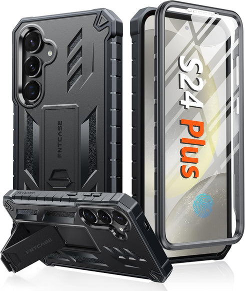 FNTCASE for Samsung Galaxy S24-Plus Case: Military Grade Phone Case with Kickstand | Built-in Screen Protector Protective Rugged Shockproof Durabl...