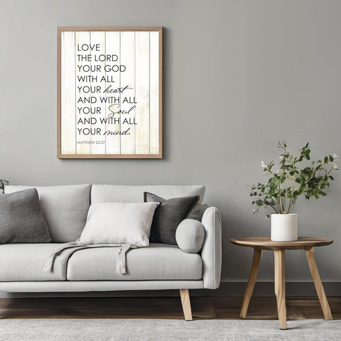 Posterizer 1 pcs-Bible verse Matthew 22: 37-love the lord-Religious Posters-Motivational & Inspirational Art-Gifts for Christians-Living Room Bedr...