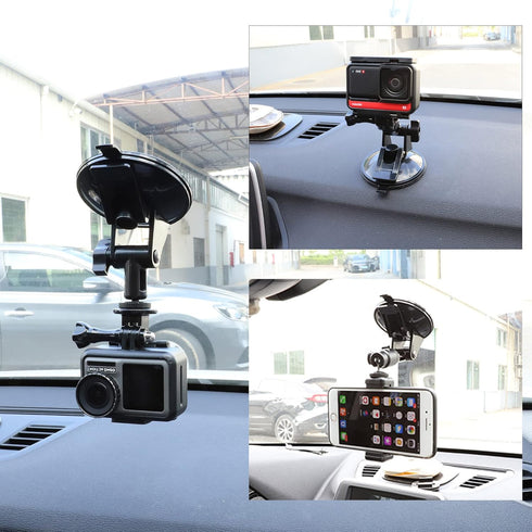 PellKing Action Camera Suction Cup Mount with Adhesive Pad for Car Dashboard Vehicle Windshield & Window Holder Compatible with GoPro Hero 12 11 1...