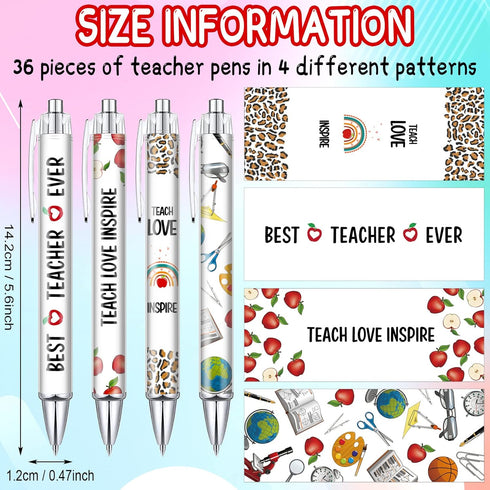 Jutom 36 Pcs Teacher Appreciation Pens Bulk Appreciation Gifts Inspirational Funny Teacher Pens Motivational Ballpoint Pens for Men Women Preschoo...
