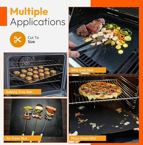 Oven Liners for Bottom of Electric Gas Oven Reusable - 4 Pack Large Heavy Duty Nonstick Teflon Range Mat 17"x 25" - Stove Floor Protector Liner Ea...