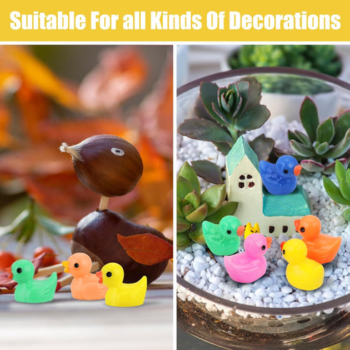 240 Pcs Mini Ducks Tiny Duck Figurines Bulk for Garden Micro Landscape, Mini Resin Ducks for Dollhouse Aquarium Potted Ornament Charms Party Toys ...