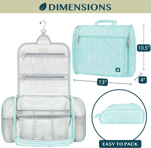PAVILIA Large Hanging Toiletry Bag Travel Bag Women Men, Cosmetic Organizer, Water Resistant Makeup Bag Accessories Toiletries, Travel Essentials ...