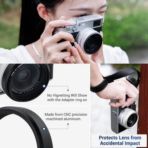 Deluxe Lens Filter Adapter Ring for Fujifilm X100VI X100V X100F X100T X100S X100 X70 Camera Install 49MM UV CPL ND Filter & Fuji FLCP-49 lens Cap,...