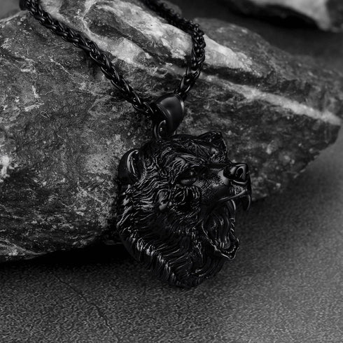 FaithHeart Bear Paw Pendant Necklace Stainless Steel Nordic Scandinavian Necklace Authentic Viking Jewelry Personalized Custom...