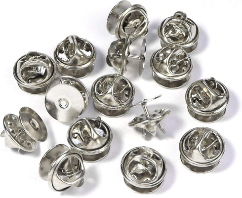 100 Pairs Tie Tacks Blank Pins with Butterfly Clutch Backs for Craft Making (Silver)...