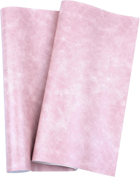 Faux Leather Fabric Soft 12"X53"(30cm x135cm) PU Faux Leather Sheets Suitable for Different Manual DIY Projects (Pink)...