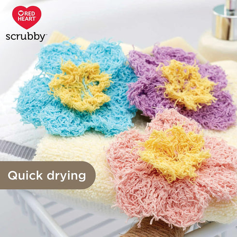 Red Heart Scrubby Waves Yarn - 3 Pack of 85g/3oz - Polyester - 4 Medium (Worsted) - 78 Yards - Knitting/Crochet...
