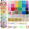 Redtwo 6200 Pcs Clay Beads Bracelet Making Kit, Flat Round Polymer Heishi Friendship Bracelet Jewelry Kit with Charms and Elastic Strings for Girl...
