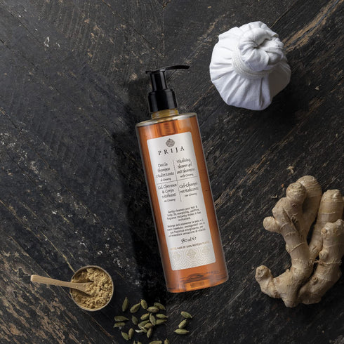 Prija Vitalizing Shower Gel & Shampoo with Ginseng (12.84 fl oz) - Toning and Revitalizing - Vegan Friendly - Dermatologically Tested - Made with ...