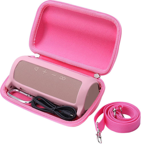 Khanka Hard Travel Case + Silicone Case Replacement for JBL Flip 6 Waterproof Portable Bluetooth Speaker (Pink)...