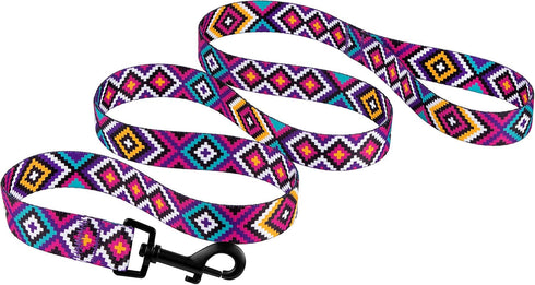 CollarDirect Aztec Dog Leash Nylon Tribal Pattern Cat Pet Leashes for Small Medium Large Dogs Puppy Lead 5 FT Long for Walking (Tribal Magenta, S)...