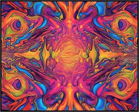 Posterizer 1 pcs- psychedelic funky hippie colorful poster-Abstract & Modern Art-Fantasy & Fiction Art- Living Room Bedroom Decor- unframed wall a...