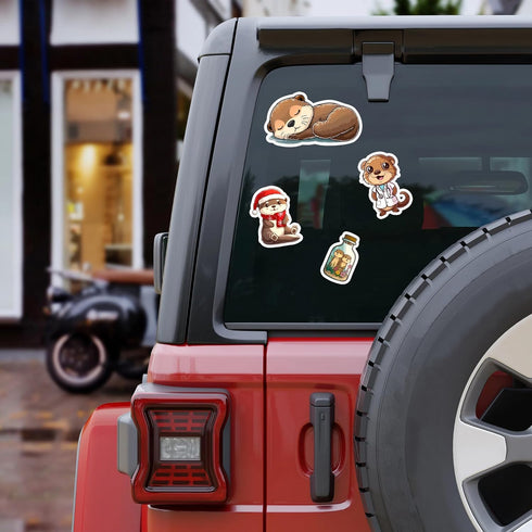 Pack 50 PCS Otter Stickers Cute Bank Beaver Animal Vinyl Decals Waterproof Label Decoration Water Bottles Bumpers Skateboard Guitar Phone Case Ite...