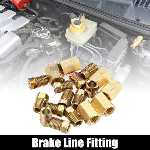 X AUTOHAUX 1 Set Brake Line Fittings Assortment for 3/16" Brake Line Tube with 6 Unions 12 Nuts...