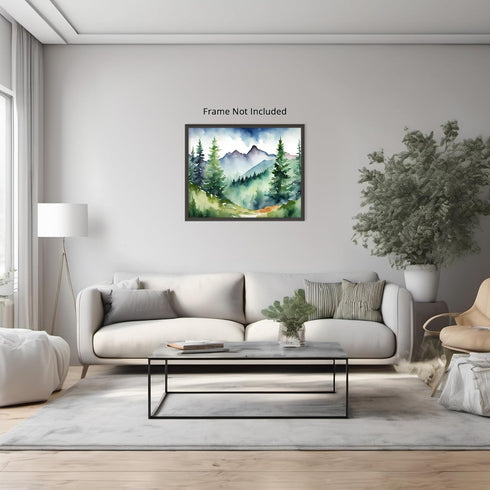 Posterizer 1 pcs- mountains and trees beautiful landscape nature 5-Landscape & Nature Art-Floral Botanical Art- Decor for Home & Office- unframed ...