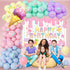 Ice Cream Themed Birthday Party Decorations for Girls,Balloon Garland Arch Kit with Happy Birthday Backdrop - Complete Party Supplies for Kids’ Sw...