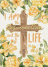 Spring Summer I Am The Resurrection and The Life Decorative Garden Flag, Easter Religious Cross Yellow Flower Yard Outside Decorations, Christian ...