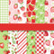 VIVIQUEN 24 Pack Sweet Strawberry Pattern Double-Sided Paper, 12-inches Fruit Plaid Textured Scrapbook Paper Craft Paper Folded Flat for DIY Backg...