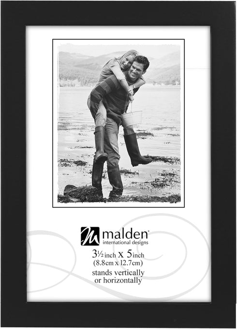 Malden International Designs Black Concept Wood Picture Frame, 3.5x5, Black...