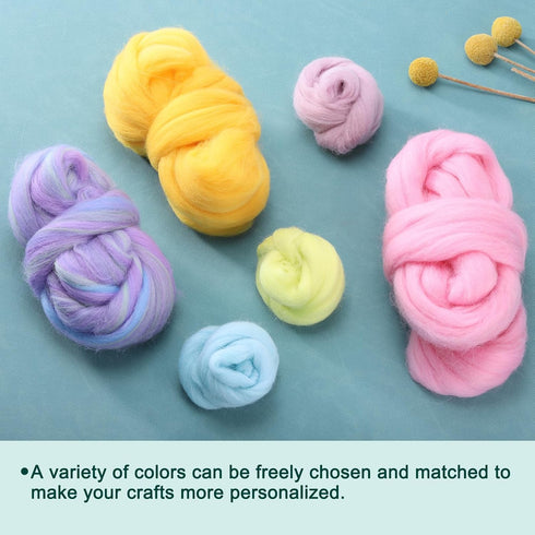 uxcell Needle Felting Wool, 1.76oz Natural Fibre Wool Roving Yarn Wool Felting Supplies for Needle Felting Yarn DIY Handcrafts, Bright Purple...