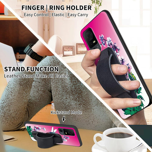 for TCL 40XL Phone Case 6.75" Hummingbird Girl Design Screen Protector Portable Kickstand Soft Slim Lightweight for TCL 40 XL Case TPU Cover......