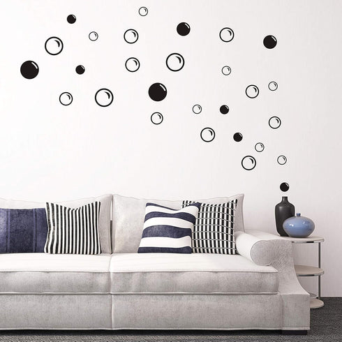 90 Large Soap Bubbles Wall Decals, Bathroom Decals, Wall Art, Vinyl Stivkers for Bathroom, Bedroom, Nursery Decor(A35) (Black)...