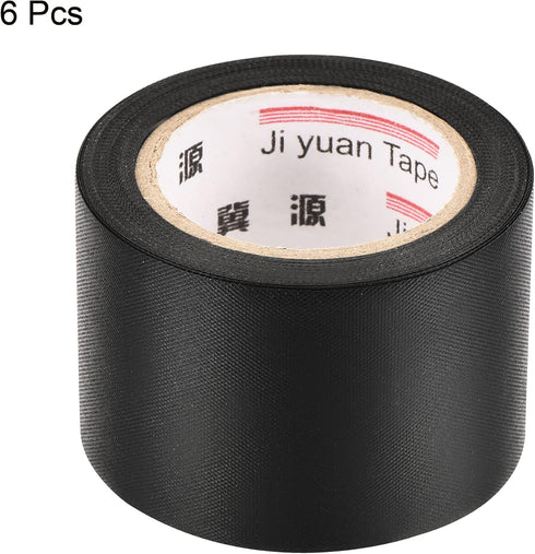 MECCANIXITY Pipe Wrap Tapes Non-Adhesive 4cmx12m Protective Waterproof Tube Protector for Air Conditioner HVAC Pipes, PVC Black Pack of 6...