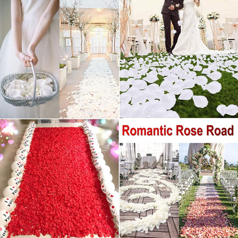 AWCCXMYM 1200PCS Fake Rose Petals for Romantic Night Romantic Festive Atmosphere Creation for Marriage Proposa Wedding Valentine's Day Decoration ...