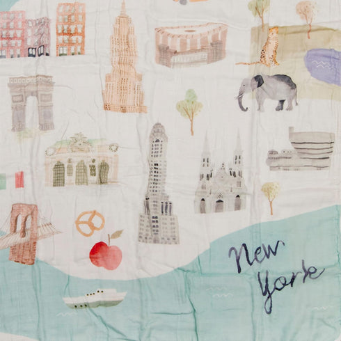 Loulou Lollipop Soft Baby Swaddle Blanket Muslin Wrap Receiving Blanket for Newborn to Toddler Girl and Boy, Large 47” by 47” - City - NYC…...